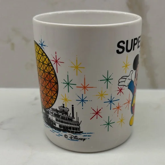 Vintage Disney Super Son Souvenir Walt Disney World Ceramic Coffee Mug 1980's - Picture 3 of 6